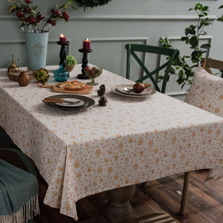 Linen Cotton Christmas Party Tablecloth Rectangle Bronzing Dinning Table Cover, 100x140cm, 140x140cm, 140x160cm, 140x180cm, 140x200cm, 140x220cm, 140x240cm, 140x260cm, 140x300cm, 90x90cm
