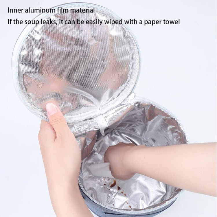 Round Lunch Bag Insulated Lunch Box Foldable & Portable Lunch Tote, L, M, S