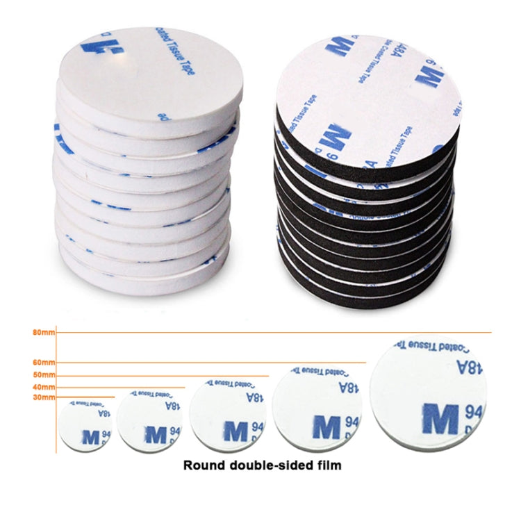 Round EVA Foam Double-sided Adhesive Strong High-viscosity Sponge Sticker, 200 PCS 20x1.5mm, 200 PCS 25x1.5mm, 150 PCS 30x1.5mm, 100 PCS 40x1.5mm, 72 PCS 50x1.5mm, 48 PCS 60x1.5mm, 24 PCS 80x1.5mm