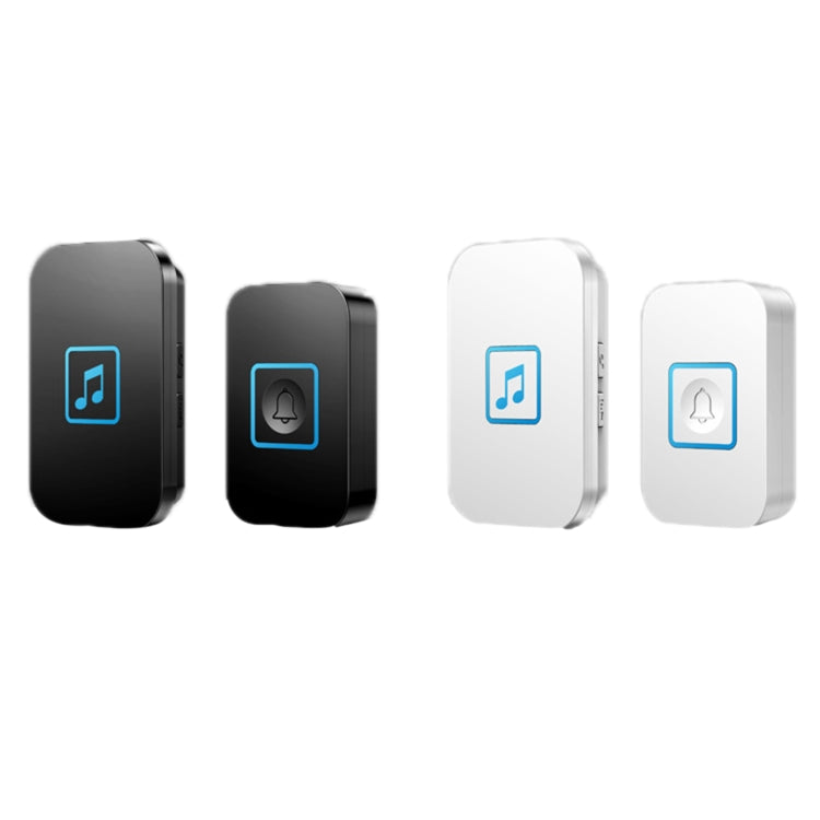 CACAZI A86 Electronic Music Remote Control Doorbell One For One AC Wireless Doorbell, Style:UK Plug(Black)