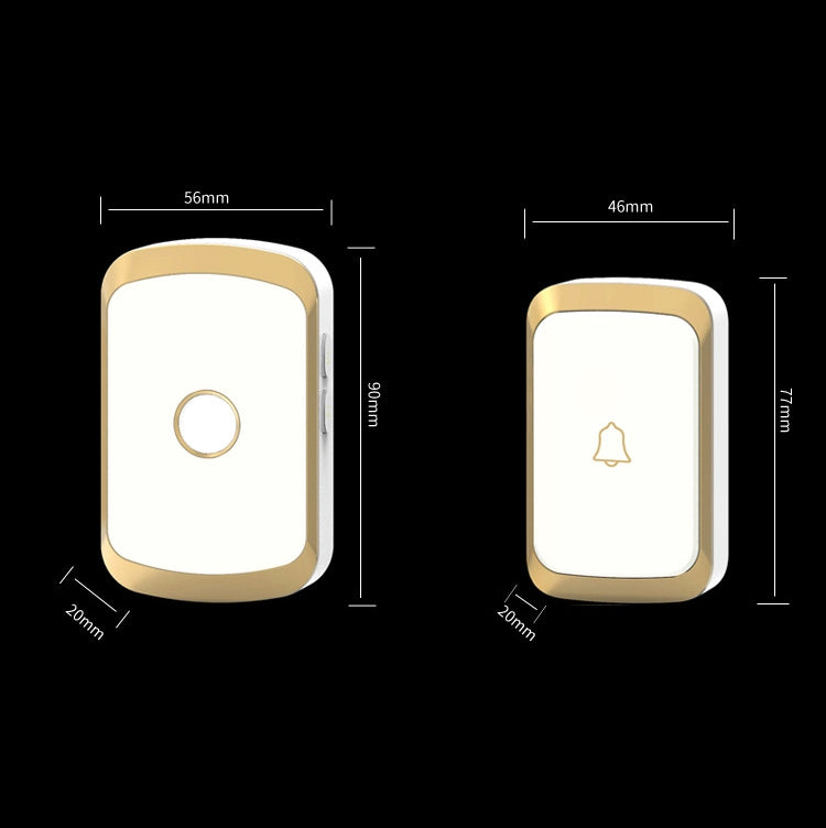 CACAZI A20 Smart Home Wireless Doorbell Digital Music Remote Control Doorbell, Style:US Plug(Black)