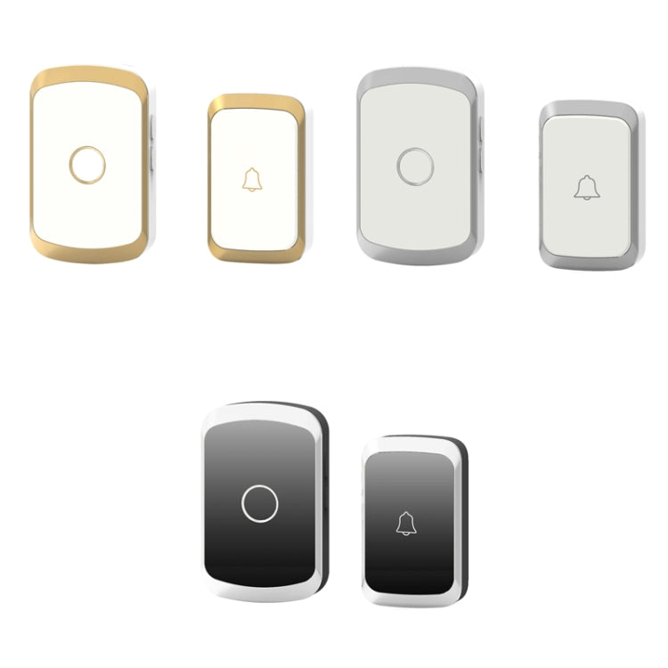 CACAZI A20 Smart Home Wireless Doorbell Digital Music Remote Control Doorbell, Style:EU Plug(Silver)