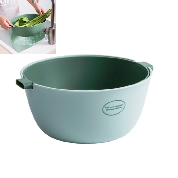 Kitchen Rice Pan Double-dish Vegetable Drain Basket Plastic Fruit Basket, U Shape Light Green, U Shape Dark Red, U Shape Light Gray, O Shape Light Green, O Shape Dark Red, O Shape Light Gray