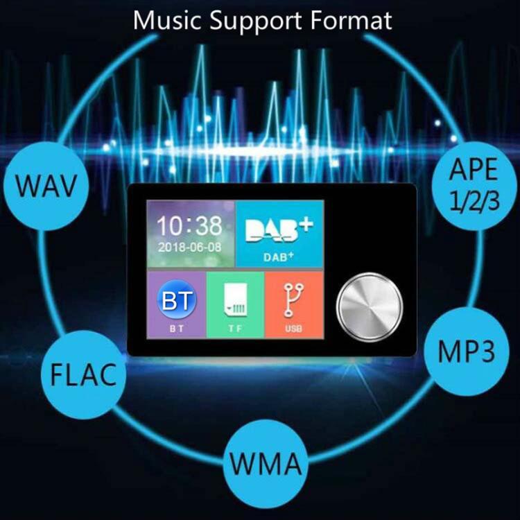 2.8 inch Car DAB+Digital Broadcasting Colorful Screen Receiver FM Forwarding AUX Output, 2.8 inch