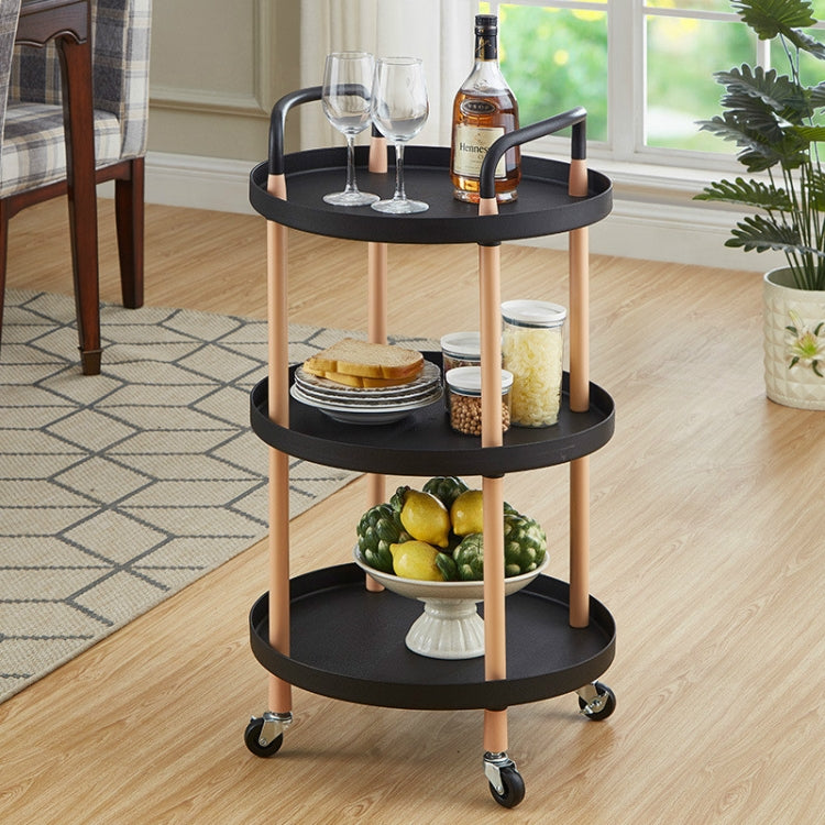 Luxury Movable Trolley Simple Kitchen Living Room Storage Tea Set Rack, Three Layers, Two Layers