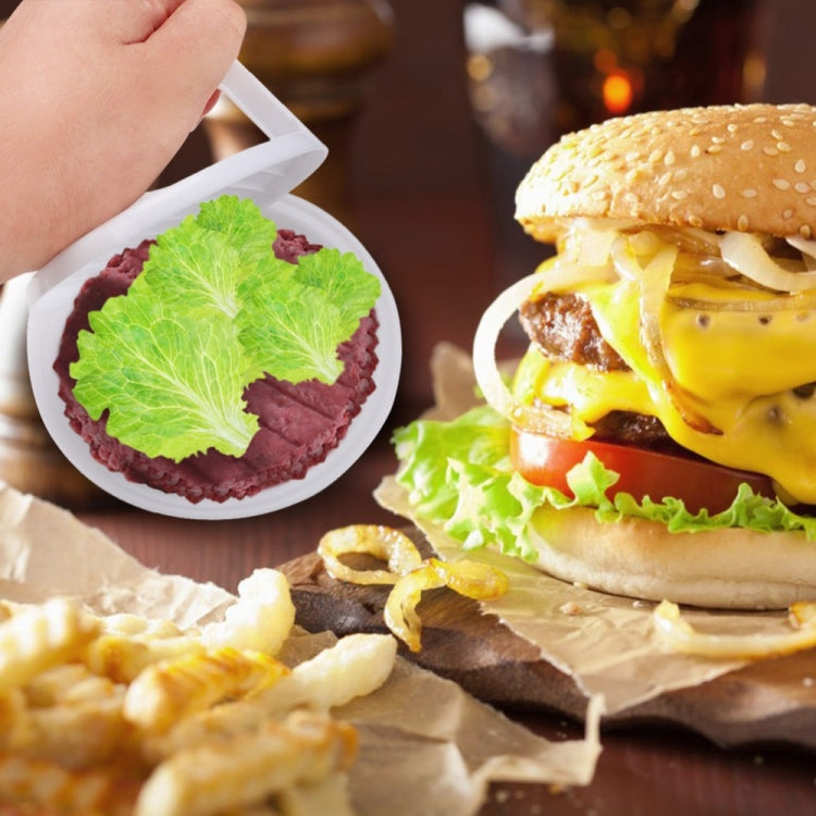 Round Shape Hamburger Press Food-Grade Plastic Hamburger Meat Beef Grill Burger Press Patty Maker Mold Mould Kitchen Tool, 2PCS White
