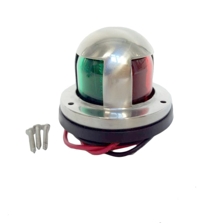 4W 12V IP65 Waterproof Stainless Steel Two-color Marine Signal Light Red and Green LED Lights, 4W 12V