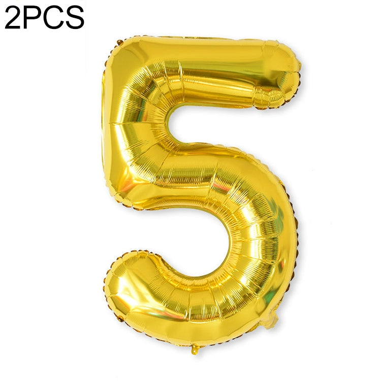 2 PCS 40 Inch Aluminium Foil Number Balloons Birthday Wedding Engagement Party Decor Kids Ball Supplies
