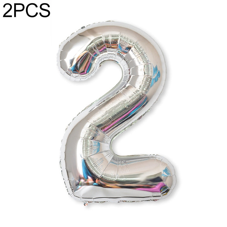 2 PCS 40 Inch Aluminium Foil Number Balloons Birthday Wedding Engagement Party Decor Kids Ball Supplies