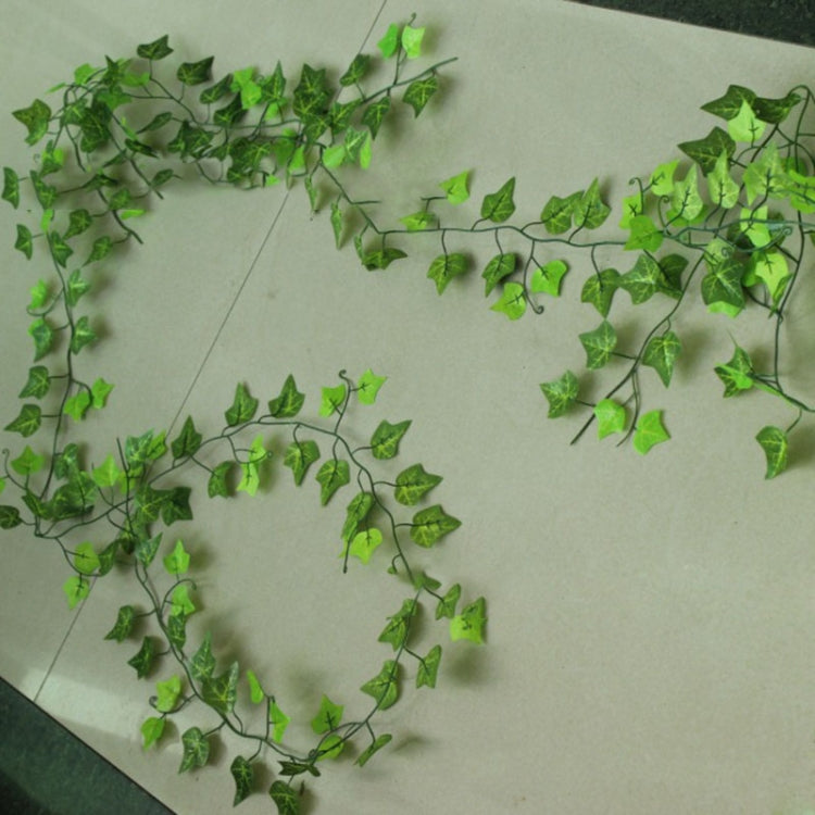12 PCS 2.4M Artificial Ivy Green Leaf Garland Plants Vine Fake Home Decor PlasticFlower Rattan String, Ivy Green Leaf