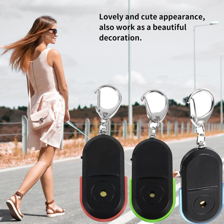 5 PCS Portable Anti-Lost Alarm Key Finder Wireless Whistle Sound LED Light Locator Finder(Blue)
