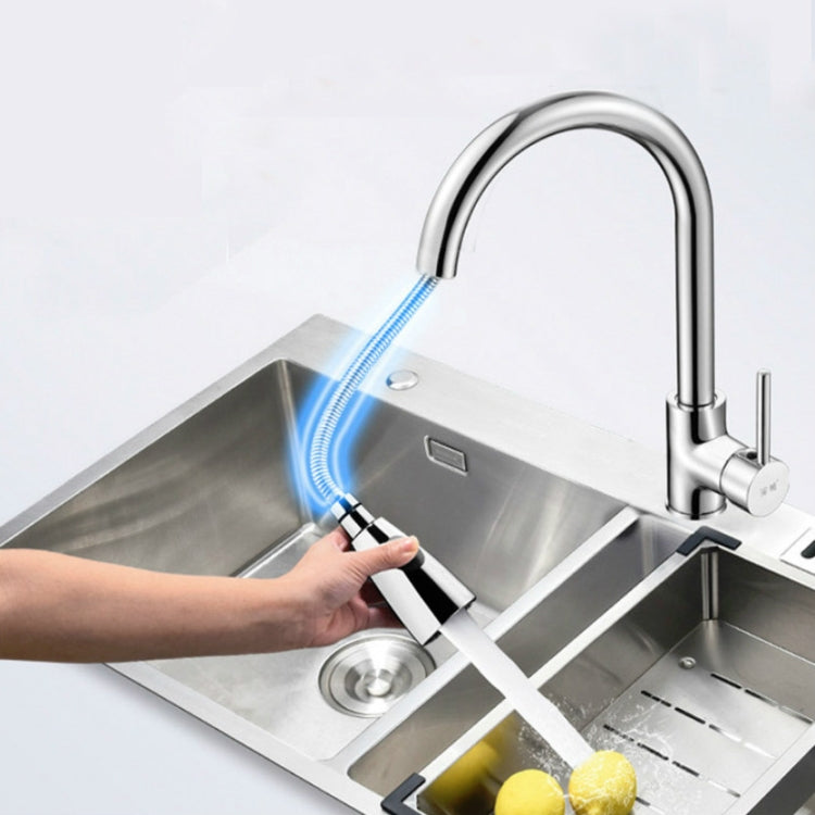 Kitchen Pull-out Faucet Hot And Cold Home 304 Stainless Steel Retractable Rotating Faucet, Electroplated Copper, Brushed Copper, Stainless Steel Black, Plating 304, Copper Plating + Water Stop