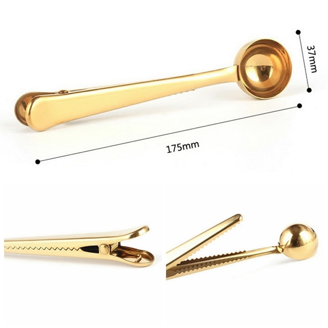 Multifunction Kitchen Coffee Scoop With Clip Stainless Steel Tea Coffee Measuring Cup Coffee Scoop, Coffee Scoop(Silver), Coffee Scoop(Gold), Coffee Scoop(Black), Coffee Scoop(Rose Gold)