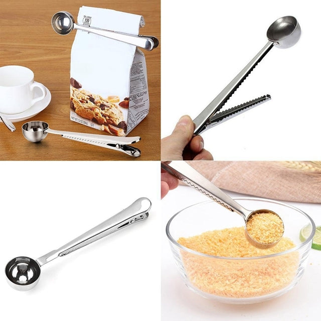Multifunction Kitchen Coffee Scoop With Clip Stainless Steel Tea Coffee Measuring Cup Coffee Scoop, Coffee Scoop(Silver), Coffee Scoop(Gold), Coffee Scoop(Black), Coffee Scoop(Rose Gold)