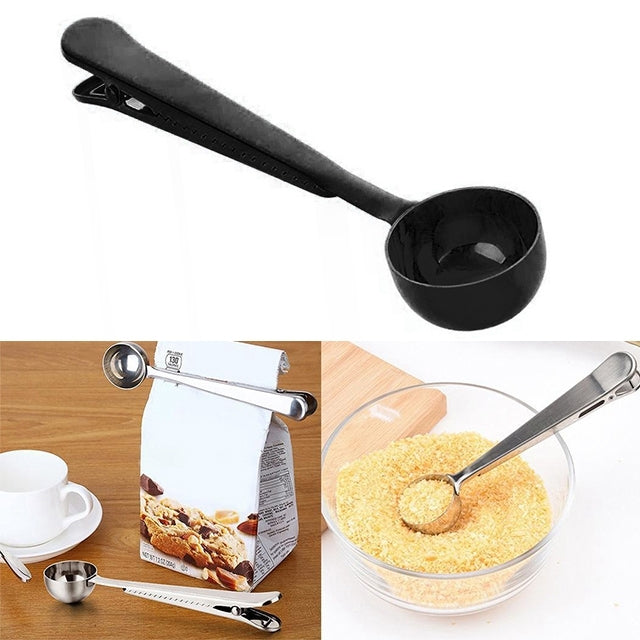 Multifunction Kitchen Coffee Scoop With Clip Stainless Steel Tea Coffee Measuring Cup Coffee Scoop, Coffee Scoop(Silver), Coffee Scoop(Gold), Coffee Scoop(Black), Coffee Scoop(Rose Gold)