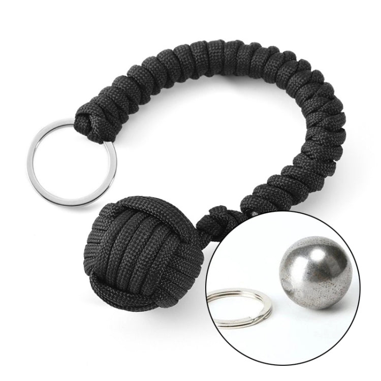 Outdoor Security Protection Black Monkey Fist Steel Ball Bearing Self Defense Lanyard Survival Key Chain(ACU camouflage)