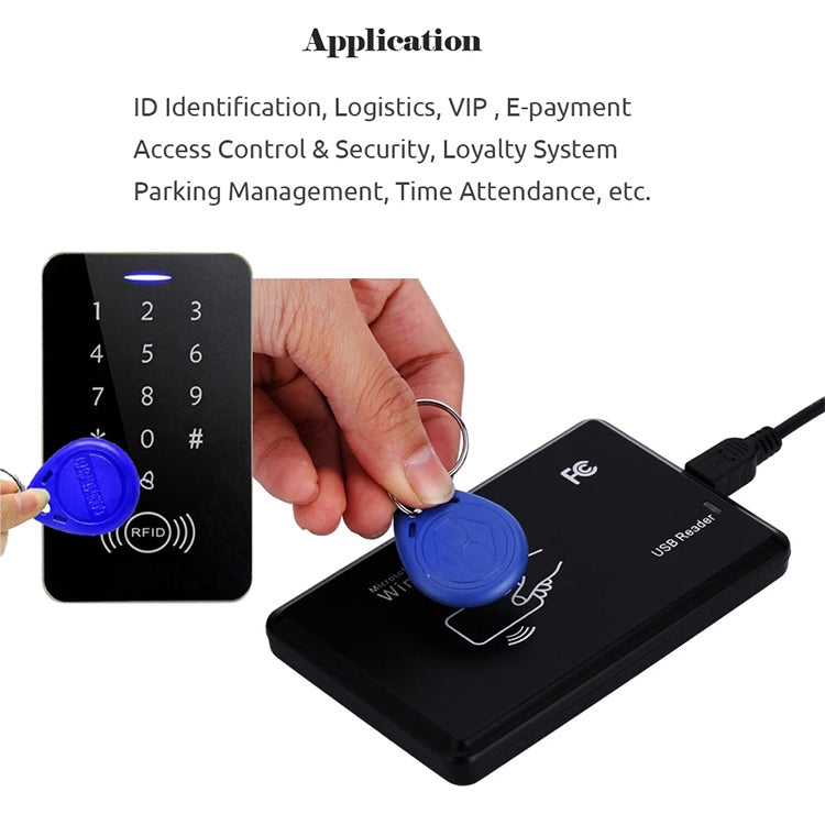 10 PCS 125KHz TK/EM4100 Proximity ID Card Chip Keychain Key Ring(Orange)