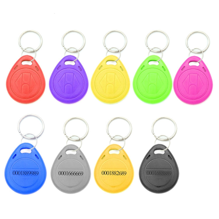 10 PCS 125KHz TK/EM4100 Proximity ID Card Chip Keychain Key Ring(Purple)