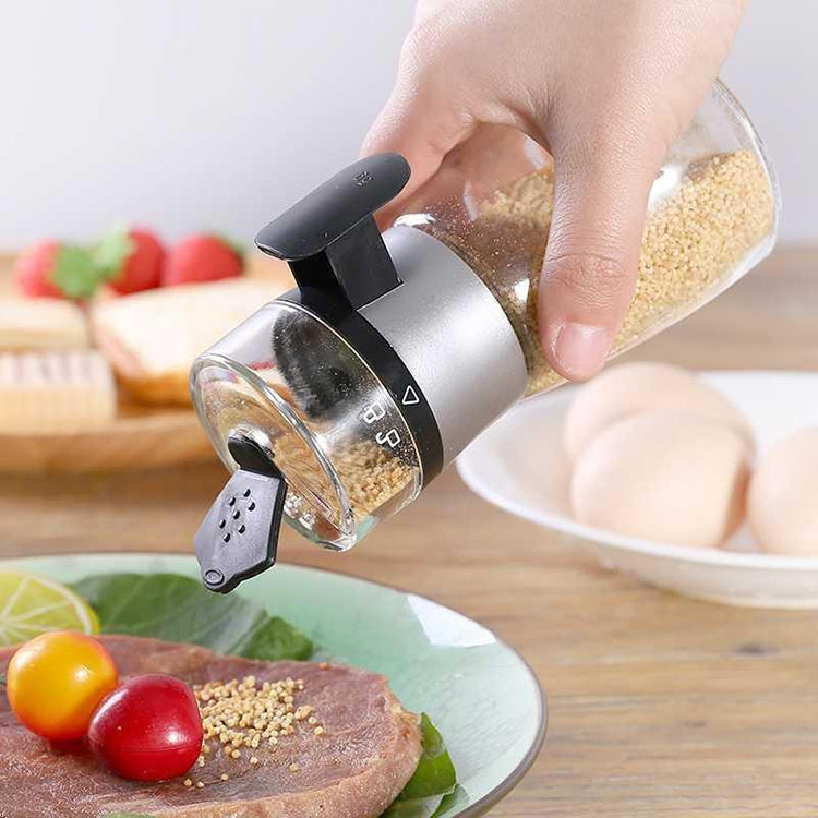 Press Type Salt Control Bottle Kitchen Household Sealed Moisture-Proof Metering Tank Set, Press Type Salt Control Bottle