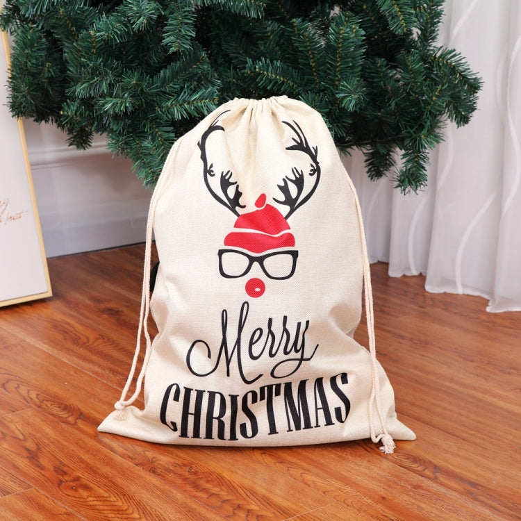 Large Printed Linen Backpack Christmas Gift Bag Candy Bag, A Type, B Type, C Type, D Type