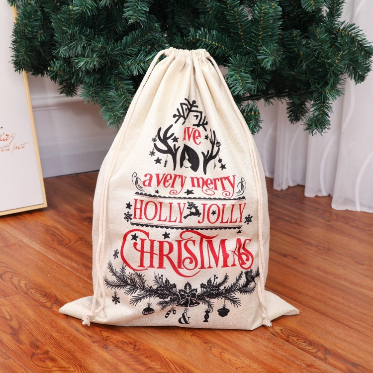 Large Printed Linen Backpack Christmas Gift Bag Candy Bag, A Type, B Type, C Type, D Type
