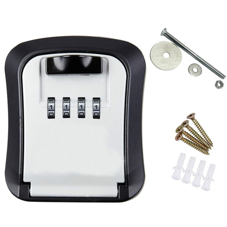 Wall-Mounted Key Code Box Construction Site Home Decoration Four-Digit Code Lock Key Box(Gray)