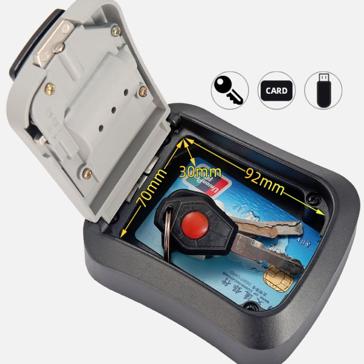 Wall-Mounted Key Code Box Construction Site Home Decoration Four-Digit Code Lock Key Box(Black)