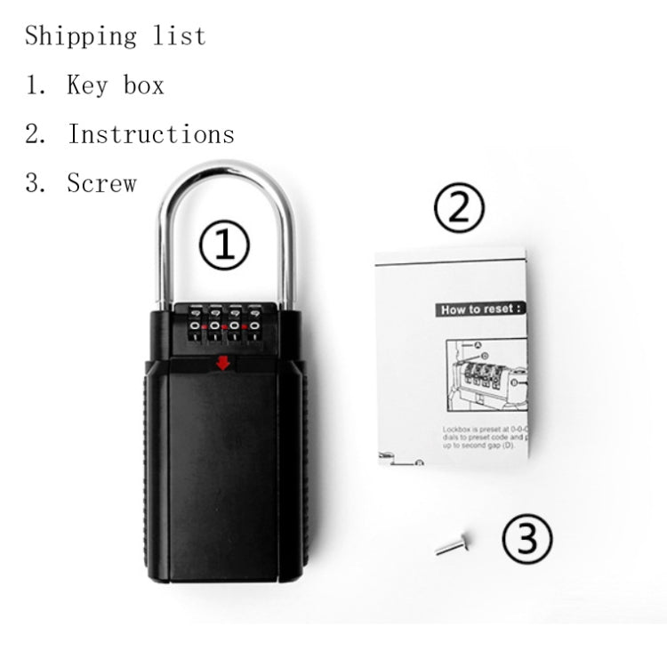 Password Key Box Household Wall-Mounted Decoration Site Password Box(Silver)