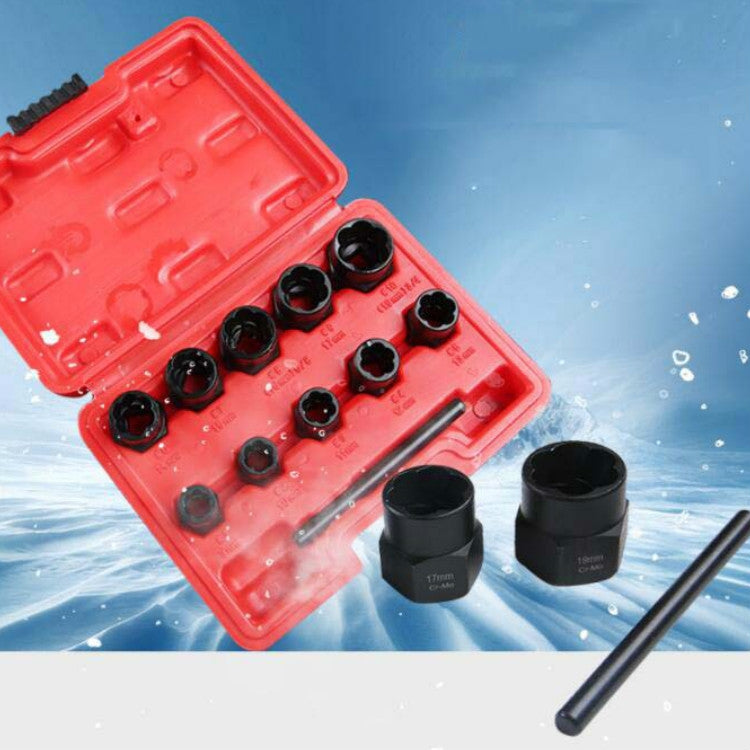 11 In 1 Damaged Nut Removal Tool Anti-Corrosion Sliding Thread Nut Extractor, 11 In 1