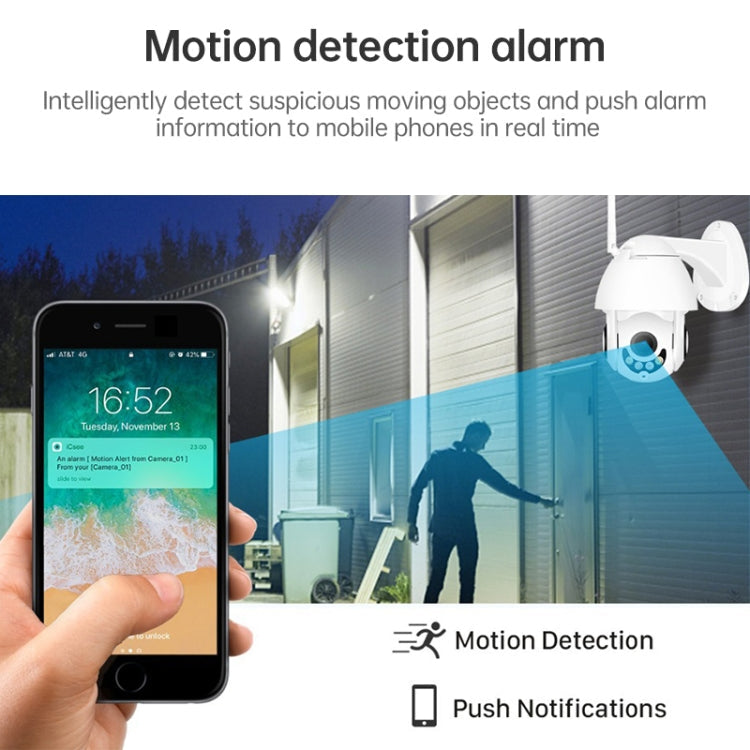 OU-A1IN PTZ Control 355 Degree Rotation Infrared WiFi Smart Dome Camera, Two-Way Voice Intercom Monitor(US Plug)