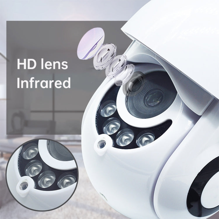 OU-A1IN PTZ Control 355 Degree Rotation Infrared WiFi Smart Dome Camera, Two-Way Voice Intercom Monitor(EU Plug)