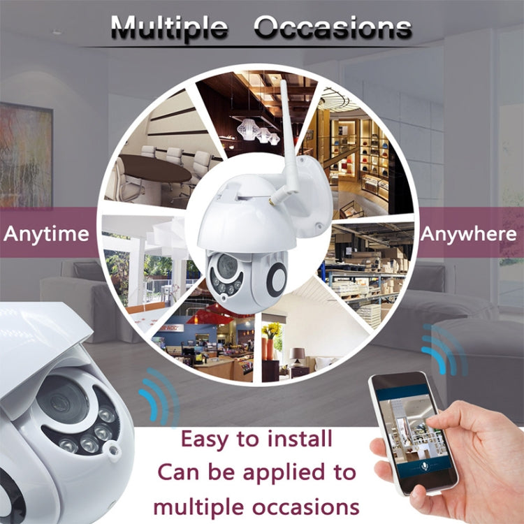 OU-A1IN PTZ Control 355 Degree Rotation Infrared WiFi Smart Dome Camera, Two-Way Voice Intercom Monitor(UK Plug)