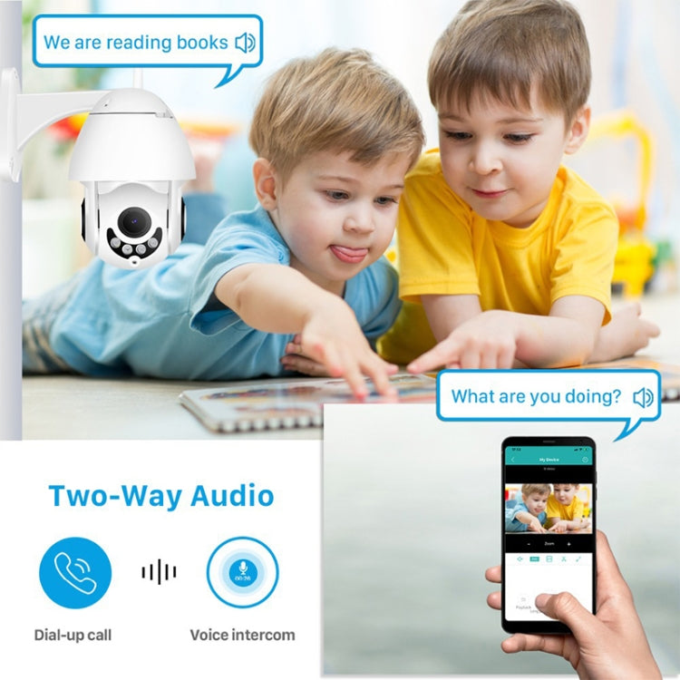 OU-A1IN PTZ Control 355 Degree Rotation Infrared WiFi Smart Dome Camera, Two-Way Voice Intercom Monitor(UK Plug)
