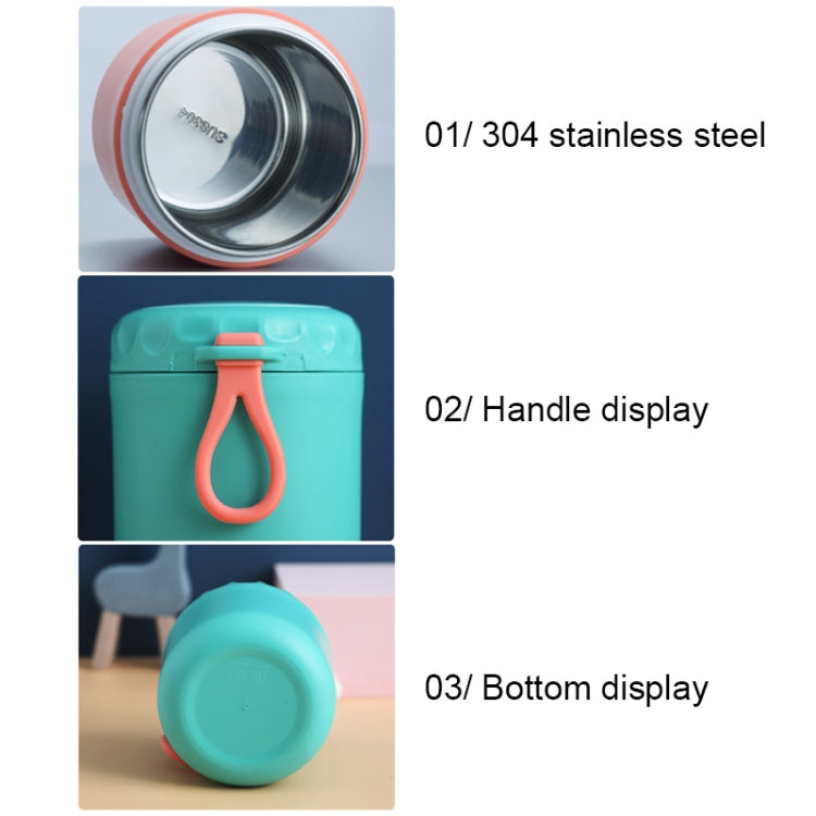Stainless Steel Soup Cup Soup Pot Lunch Box Portable Thermos Cup, Red, Green