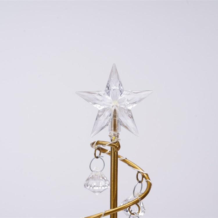 LED Wrought Iron Night Light Crystal Christmas Tree Light Room Decoration Small Table Lamp