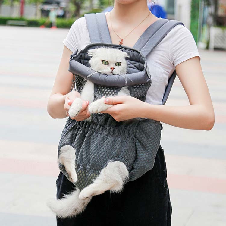 Doglemi Pet Outing Backpack Dog Shoulder Chest Bag Breathable Mesh Dog Cat Bag, M, L
