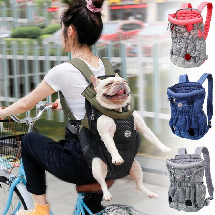 Doglemi Pet Outing Backpack Dog Shoulder Chest Bag Breathable Mesh Dog Cat Bag, M, L
