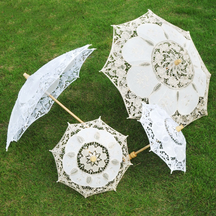 Wedding Bridal Lace Umbrella Shooting Props Wedding Supplies, Length 26cm/ Diameter 29cm, Length 43/Diameter 45cm