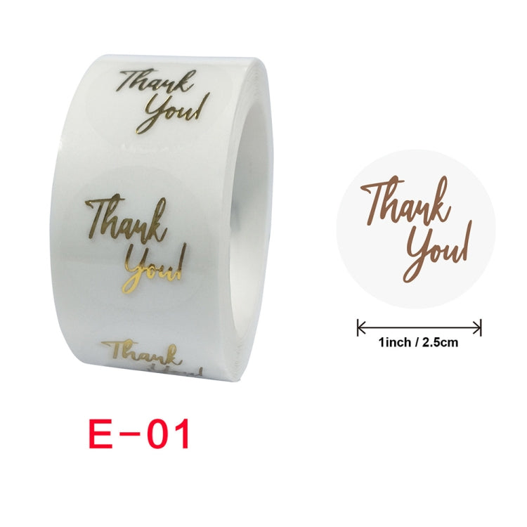 3 PCS Bronzing Thank You Baking Sticker Gift Decoration Label, Size: 2.5cm/1inch, E-01 Sticker