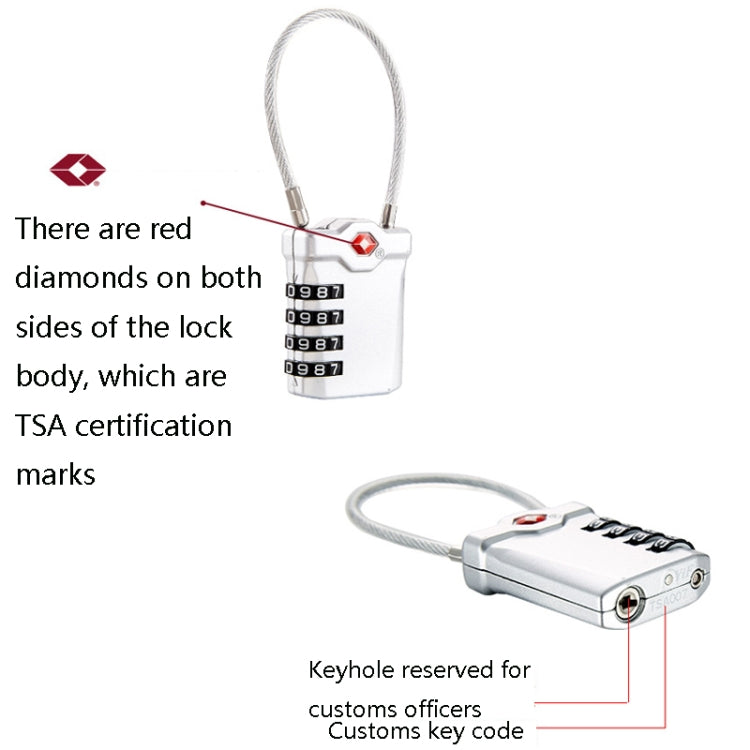 Zinc Alloy Red Dot Luggage Small Padlock Small Mini Code Lock, Black, Silver