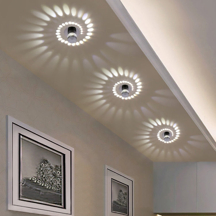 3W Modern Interior Creative Spiral Round Wall Lamp for Club, KTV, Corridor, Aisle, Background Wall Decoration Lamp, Recessed In, Wall Mounted