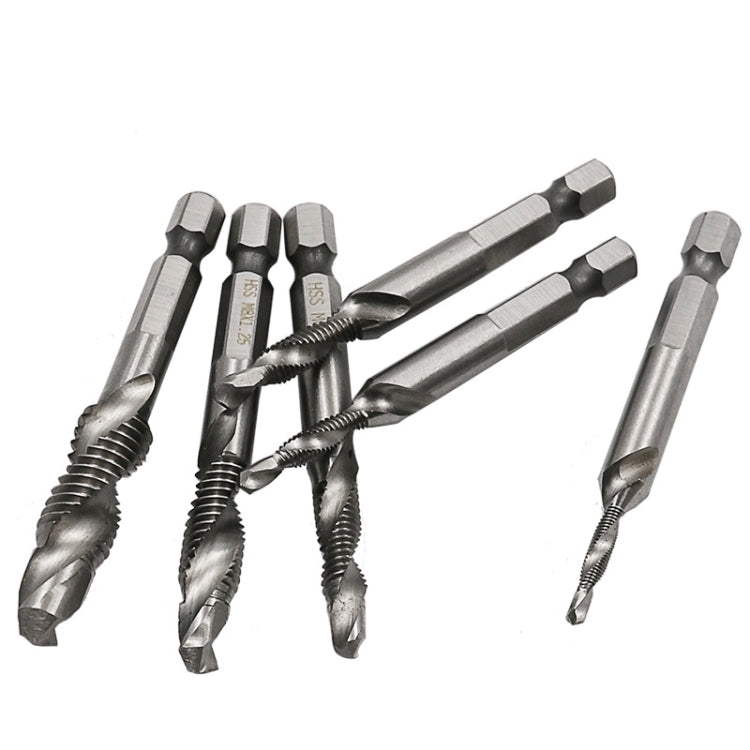 6 PCS / Set HSS Multi-Function Integrated Composite Tap Hole Tapping Chamfering, 6 PCS / Set Hole Tapping Chamfering