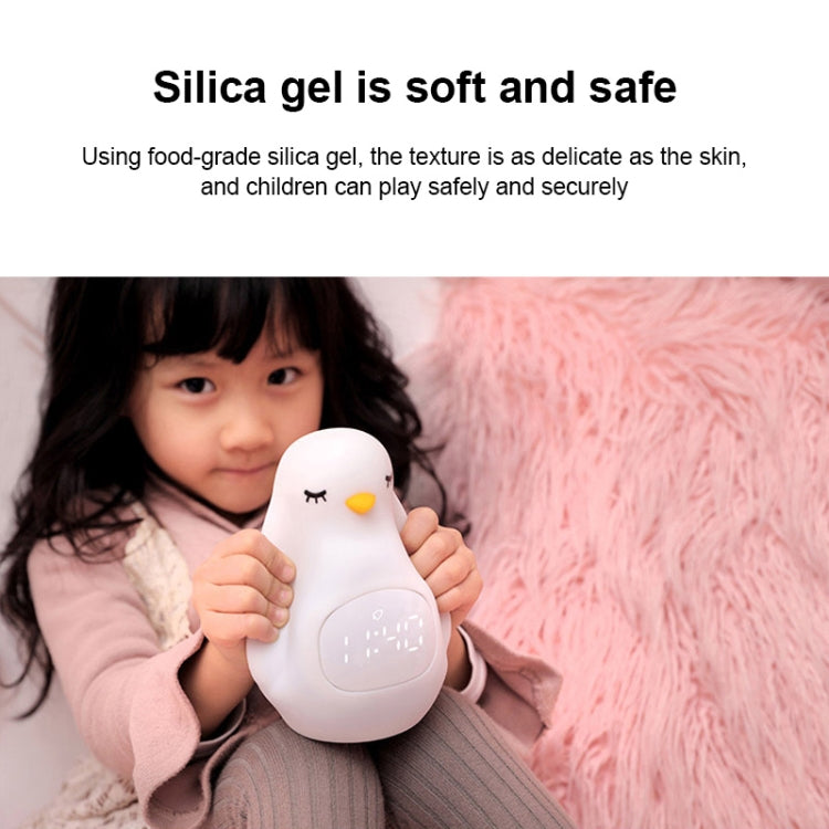 Creative Multifunctional Penguin Silicone Cute Beans Wake Children Sleeping LED Electronic Alarm Clock