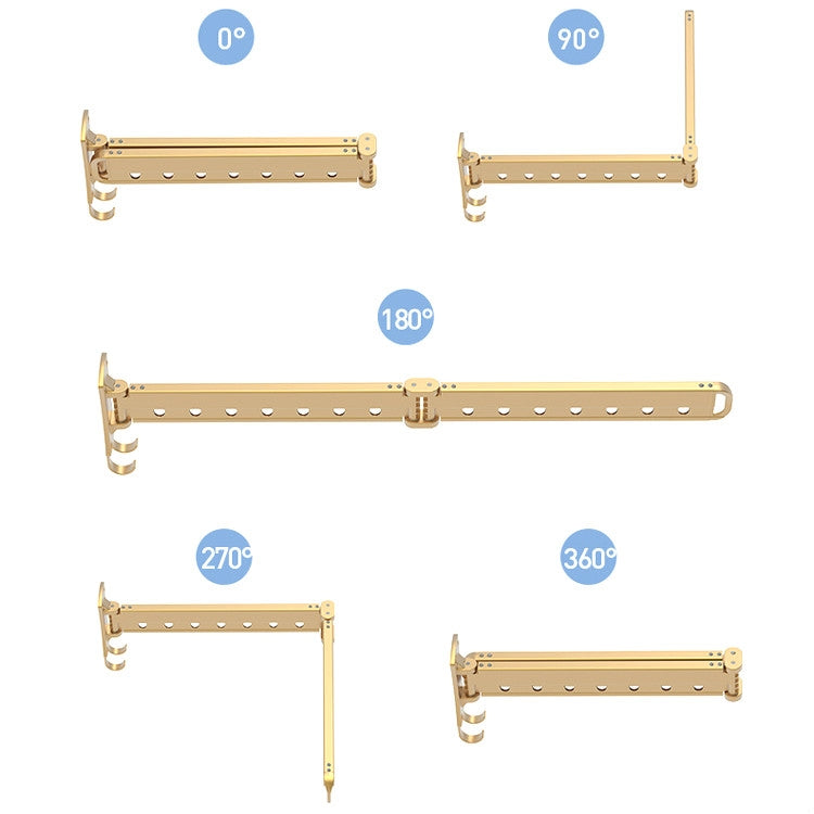 Clothes Rack Folding Telescopic Balcony Drying Rack Indoor Household Wall-Mounted Clothes Rail, Golden Long (3 Sections), Silver Long (3 Sections), Black Long (3 Sections), Rose Gold Long (3 Sections), Golden Short (2 Section), Silver Short (2 sections...