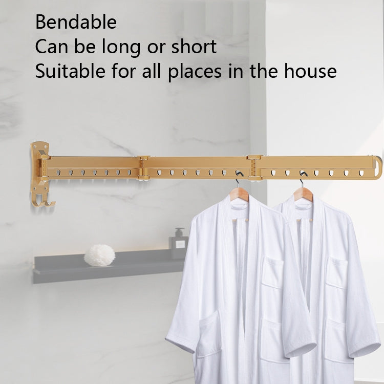 Clothes Rack Folding Telescopic Balcony Drying Rack Indoor Household Wall-Mounted Clothes Rail, Golden Long (3 Sections), Silver Long (3 Sections), Black Long (3 Sections), Rose Gold Long (3 Sections), Golden Short (2 Section), Silver Short (2 sections...