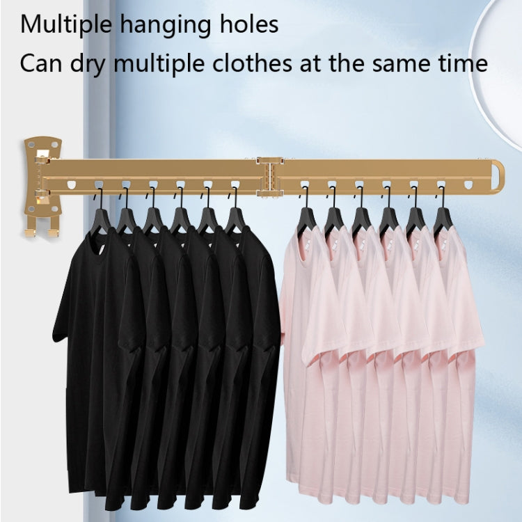 Clothes Rack Folding Telescopic Balcony Drying Rack Indoor Household Wall-Mounted Clothes Rail, Golden Long (3 Sections), Silver Long (3 Sections), Black Long (3 Sections), Rose Gold Long (3 Sections), Golden Short (2 Section), Silver Short (2 sections...