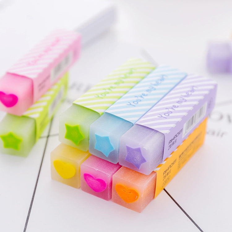 10pcs Long Love Eraser Witing Painting Office & School Supplies, Random Color Delivery, Long Love Eraser