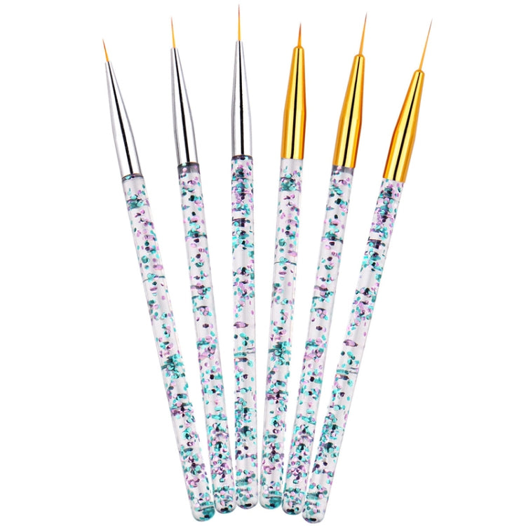 3pcs / Set Nail Art Brush Tool Acrylic Nail Crystal Carving Phototherapy Drawing Pen, Silver Tube, Golden Tube