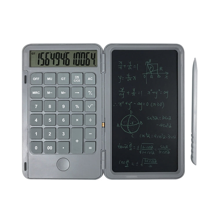 Rechargeable Writing Board Calculator Portable Multi-Function LCD Student Handwriting Board, Gray