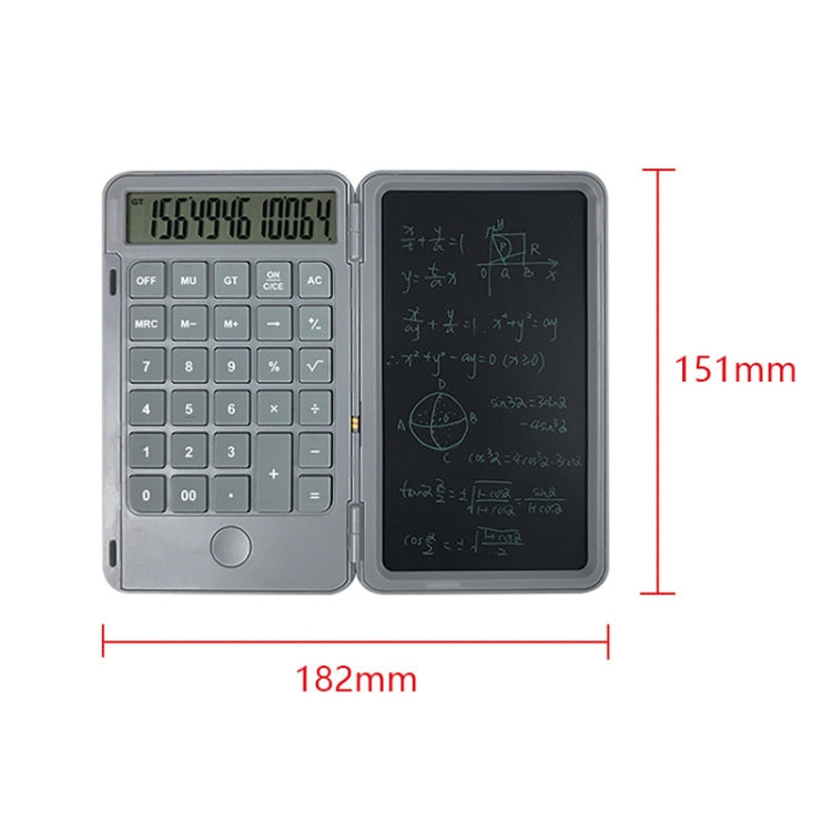 Rechargeable Writing Board Calculator Portable Multi-Function LCD Student Handwriting Board, Gray